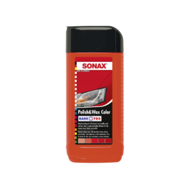 Червона воскова поліроль з олівцем Sonax Polish&Wax Color NanoPro (500 мл)