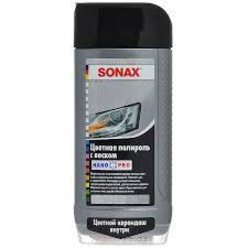 Сіра воскова поліроль з олівцем Sonax Polish&Wax Color NanoPro (500 мл)
