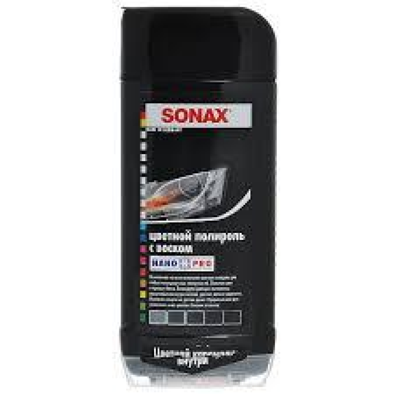 Чорна воскова поліроль з олівцем Sonax Polish&Wax Color NanoPro (500 мл)