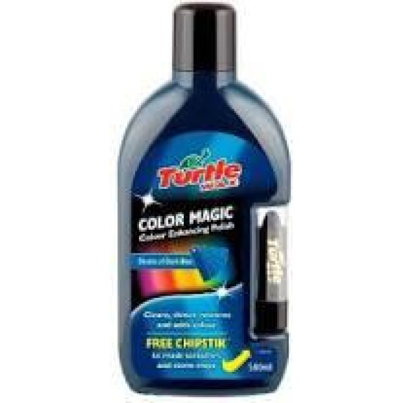 Кольоробагачений темно-синій воскова поліроль із тонувальним олівцем Turtle Wax Color Magic Plus (500 мл)