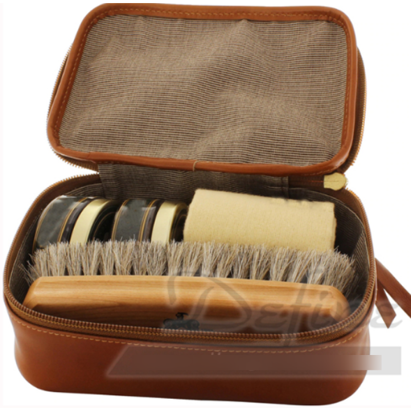 Шкіряний портативний набір для догляду за взуттям