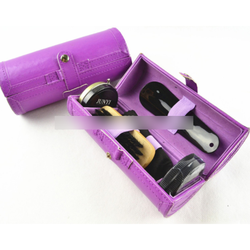 Елегантний дорожній Фіолетовий набір для догляду за взуттям