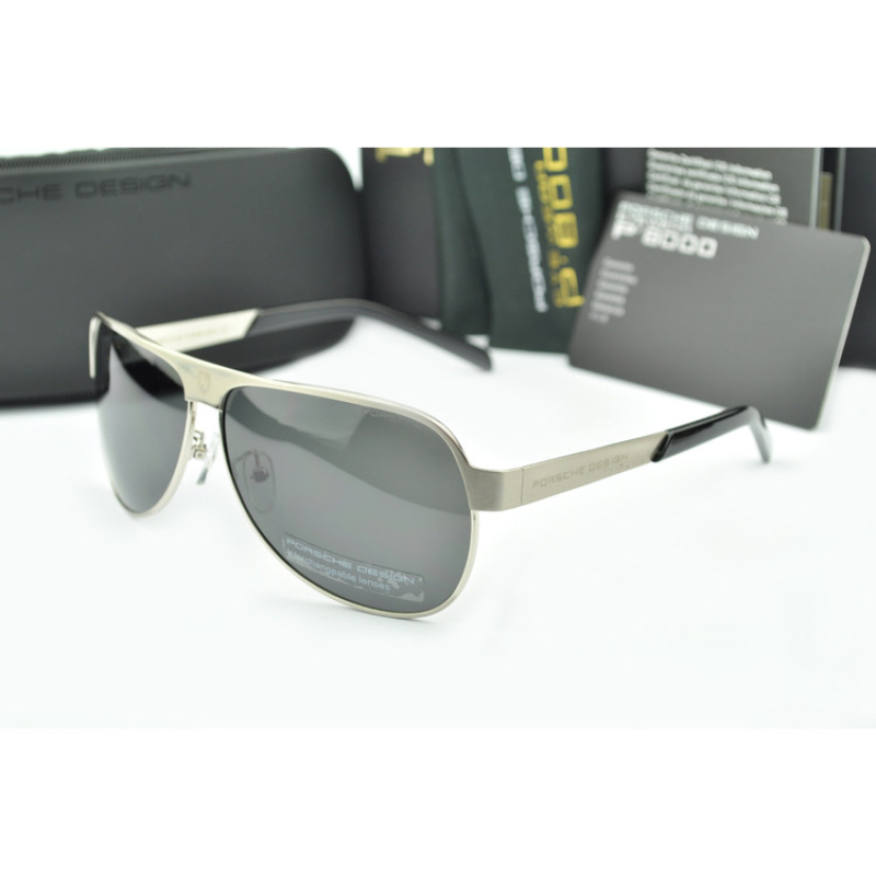 Сонцезахисні окуляри Porsche Design c поляризацією (p-8496) срібна оправа Сонцезахисні окуляри Porsche Design c поляризацією (p-8496) срібна оправа