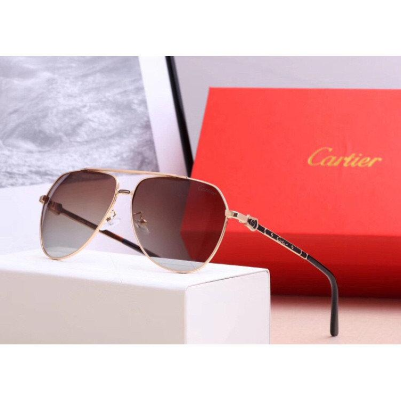 Чоловічі сонцезахисні окуляри з поляризацією в стилі Cartier (0121) gold