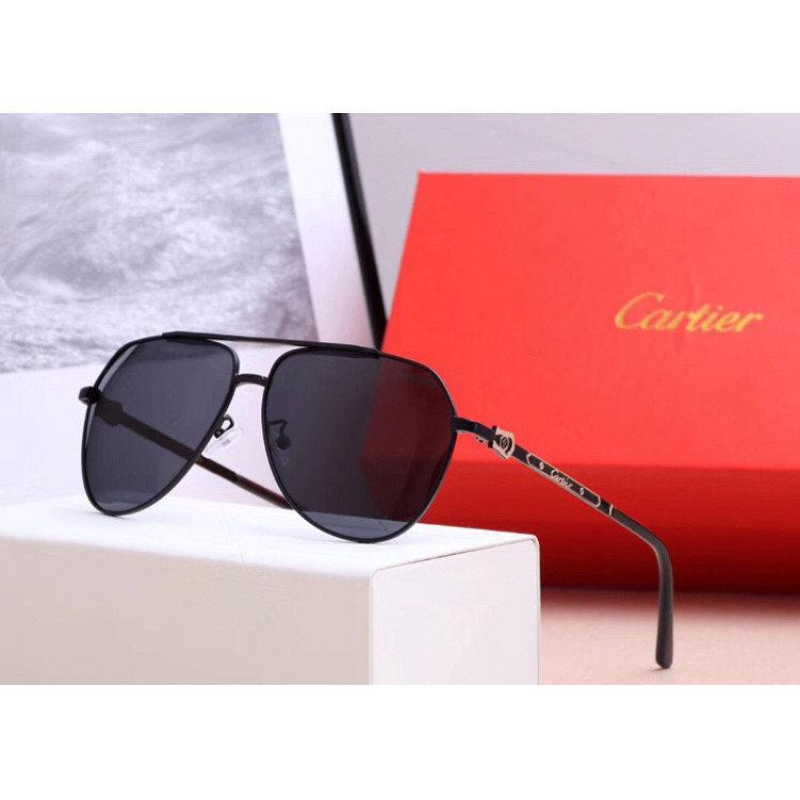 Чоловічі сонцезахисні окуляри з поляризацією в стилі Cartier (0121) black