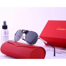 Чоловічі сонцезахисні окуляри з поляризацією в стилі Cartier (19979) silver