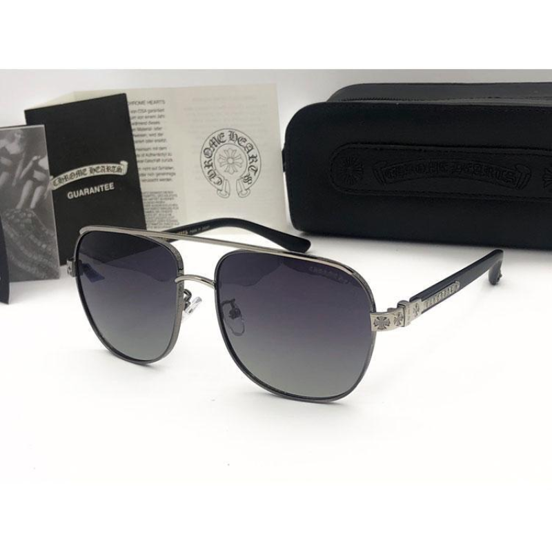 Сонцезахисні окуляри в стилі Chrome Hearts (3016) grey