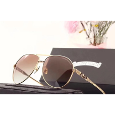 Чоловічі сонцезахисні окуляри в стилі Chrome Hearts (1317) brown