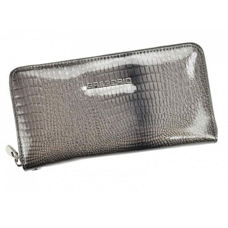 Жіночий гаманець Gregorio (F119) шкіряний лаковий сірий