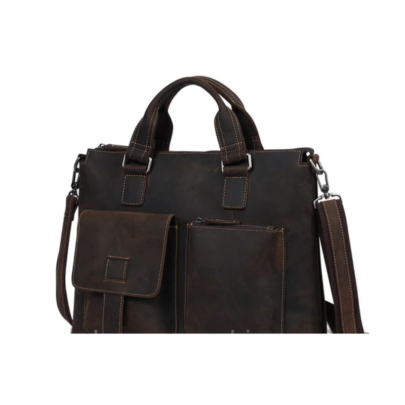 Чоловіча шкіряна сумка під вінтаж Wild Leather (260) коричнева