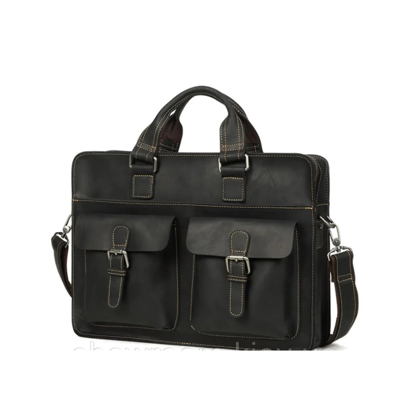 Чоловіча шкіряна сумка портфель Wild Leather (262) чорна