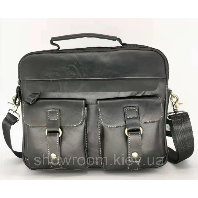 Чоловіча шкіряна зручна сумка Leather Collection (5037) чорна