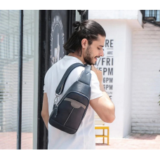 Чоловіча сумка на груди (слінг) Leather Collection (8868)