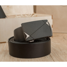 Чоловічий шкіряний ремінь з пряжкою автомат Leather Collection (подарункова упаковка і пакет)