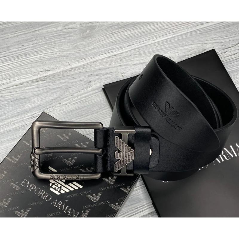 Брендовий чоловічий шкіряний ремінь для джинсів (311) чорний