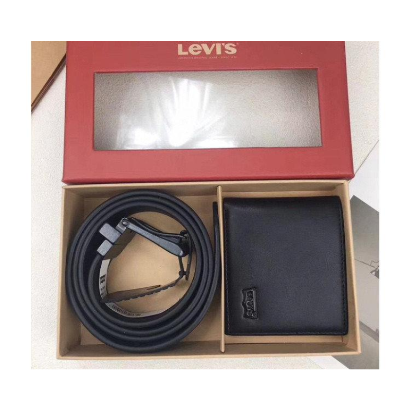 Чоловічий подарунковий набір портмоне і ремінь в стилі Levis (509)