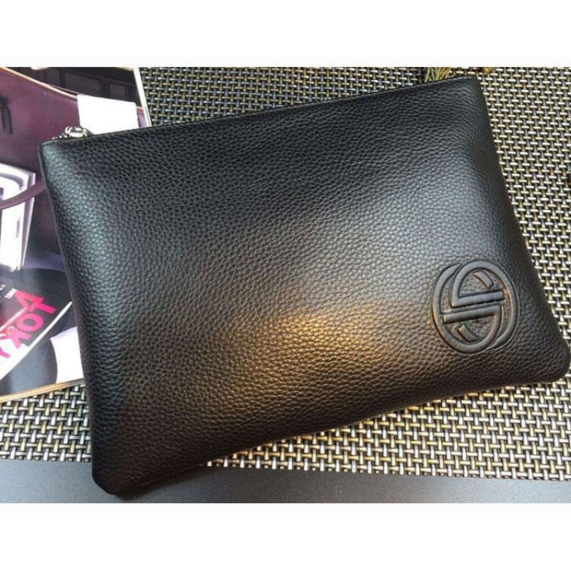 Чоловічий шкіряний клатч в стилі Gucci (7801) black