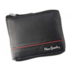 Гаманець чоловічий Pierre Cardin (818 red RFID) шкіряний чорний оригінал