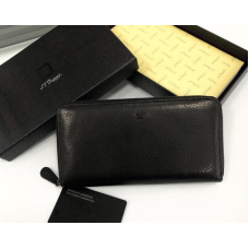 Чоловічий чорний шкіряний гаманець в стилі Dupont (449)