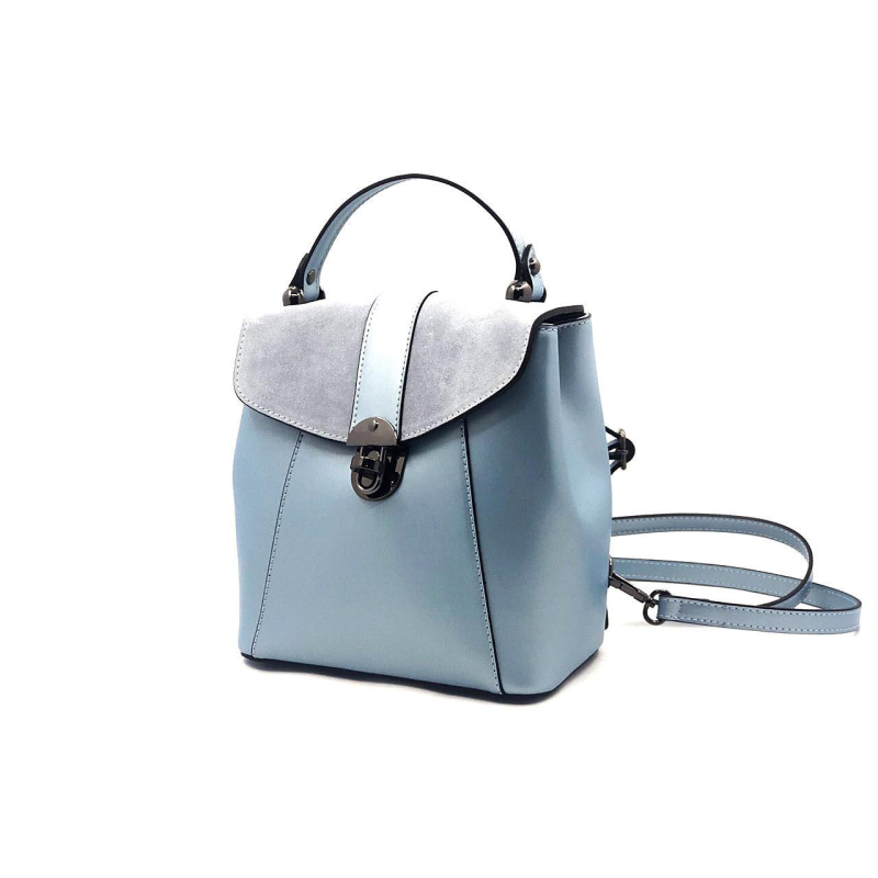 Жіноча шкіряна сумка-рюкзак Laura Biaggi (141330) блакитна