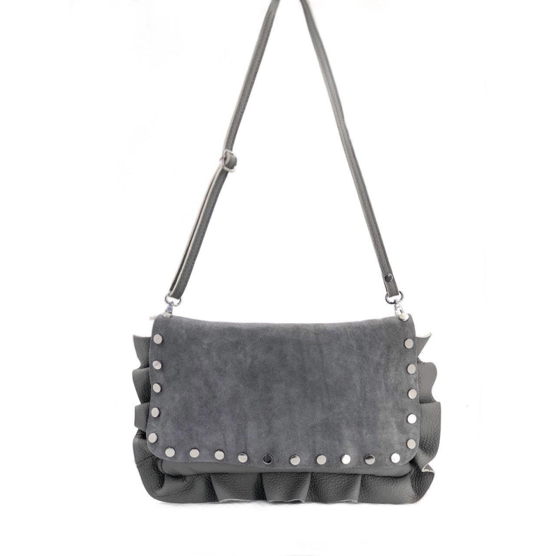 Жіноча шкіряна сумка-рюкзак Laura Biaggi (5439) сіра шкіряна