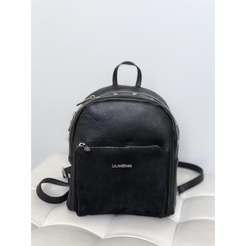 Жіноча шкіряна сумка-рюкзак Laura Biaggi (11-149) шкіряний чорний