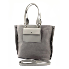 Жіноча шкіряна сумка-рюкзак Laura Biaggi (5438) шкіряна сіра