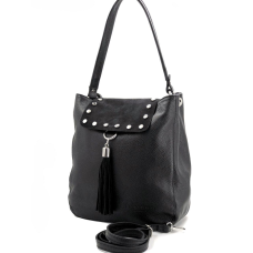 Жіноча шкіряна сумка-рюкзак Laura Biaggi (29-151) чорна шкіряна