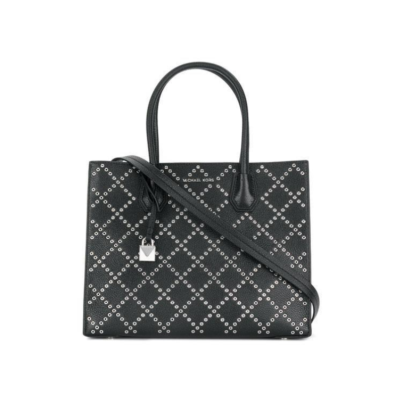Жіноча сумка в стилі Michael Kors Mercer Grommeted big black Жіноча сумка в стилі Michael Kors Mercer Grommeted big black