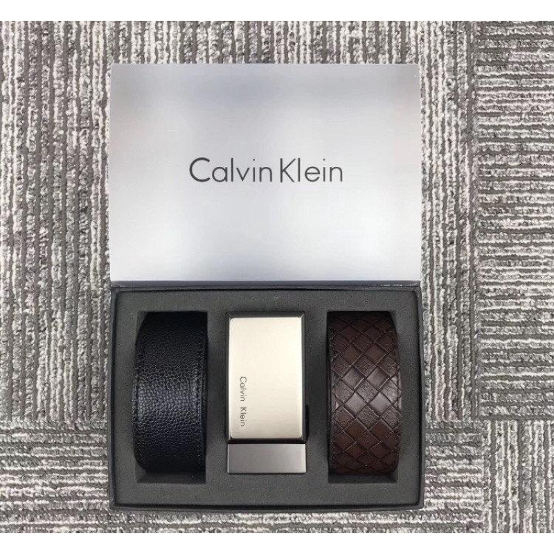 Чоловічий шкіряний ширинкою ремінь в стилі Ck (443),подарунковий набір