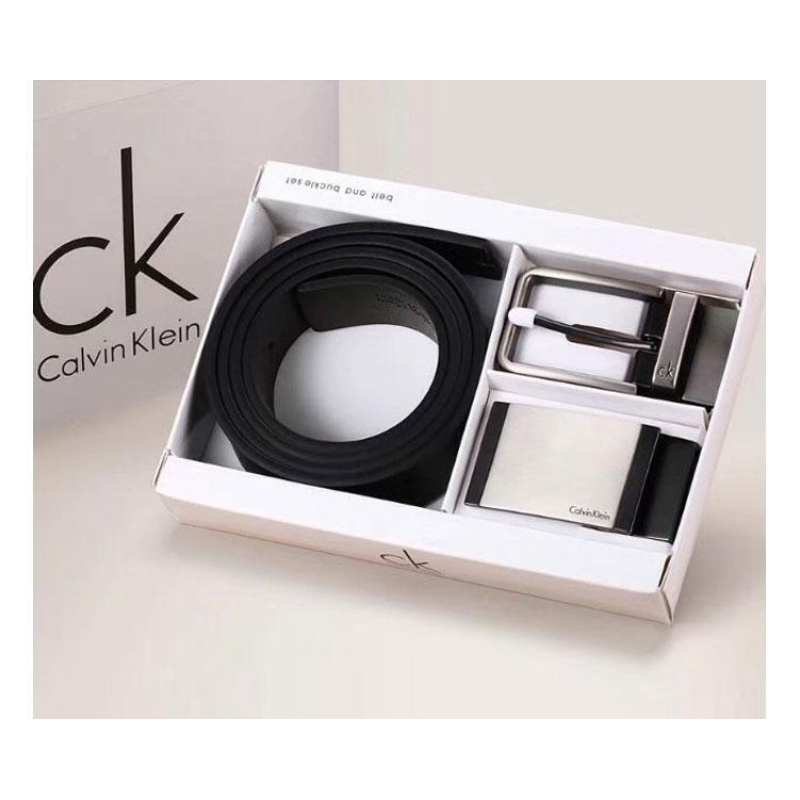 Чоловічий подарунковий набір (шкіряний ремінь з двома пряжками) (409)