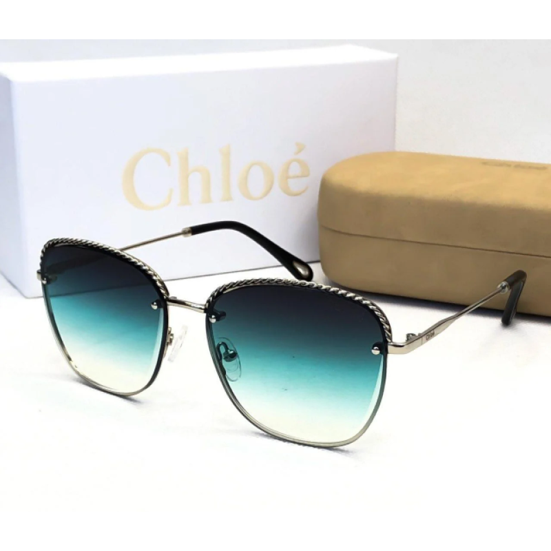 Жіночі сонцезахисні безправні окуляри Chloe (202) green