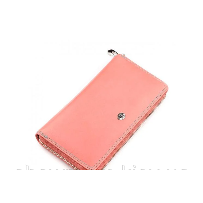 Жіночий шкіряний рожевий гаманець (717)