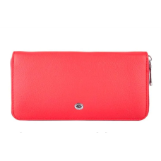 Жіночий шкіряний червоний гаманець на блискавці (102)