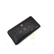 Жіночий шкіряний гаманець на блискавці в стилі Versace (3803) black