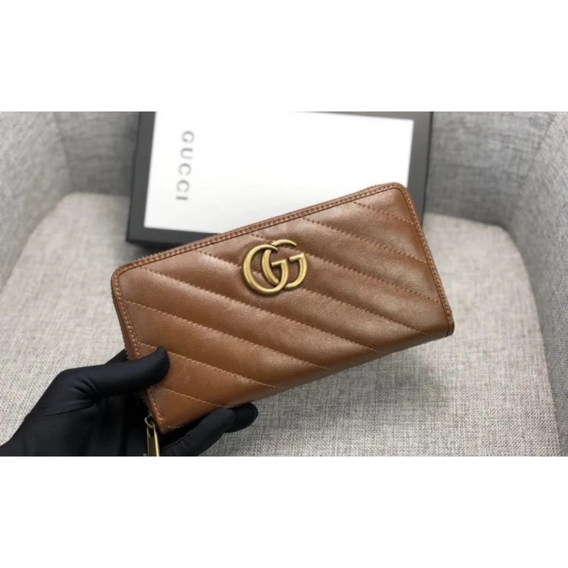 Жіночий шкіряний гаманець на блискавці (443123) коричневий