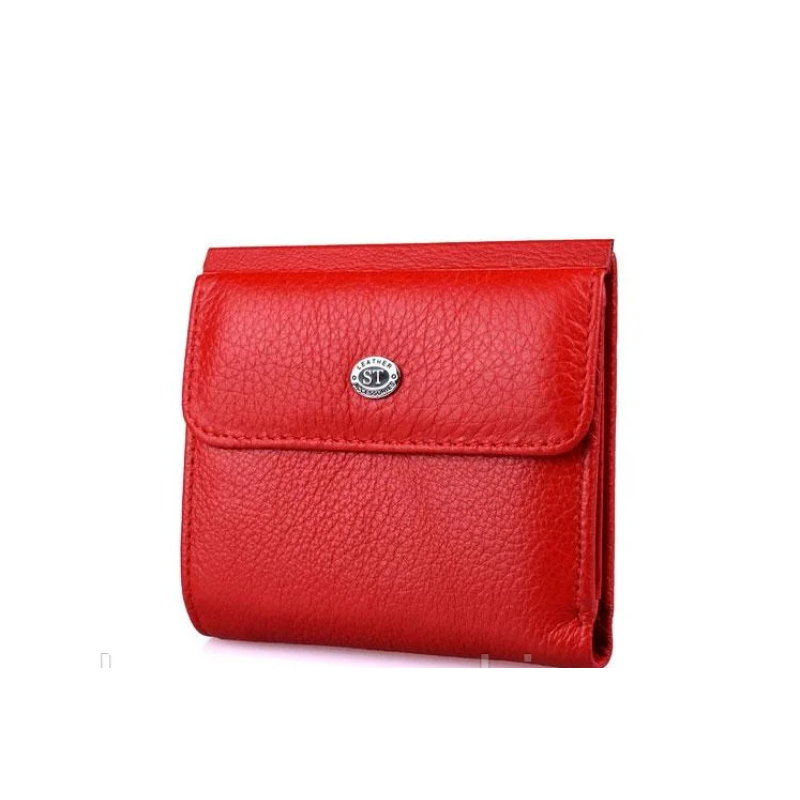 Невеликий жіночий шкіряний гаманець (902) червоний