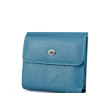 Невеликий жіночий шкіряний гаманець (902) блакитний