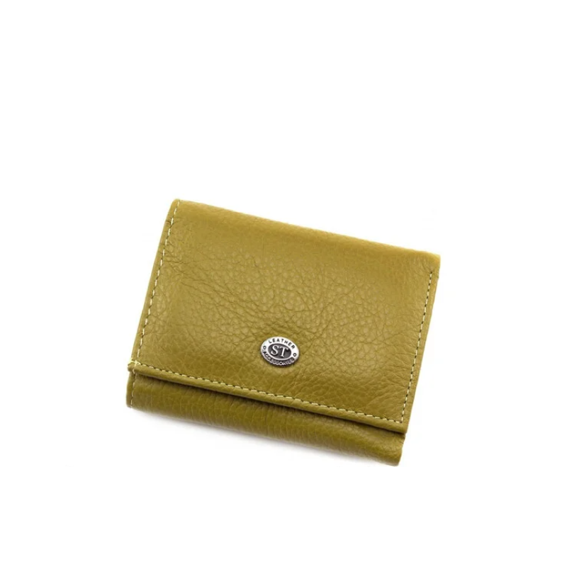 Недорогий жіночий шкіряний гаманець (4401) оливковий