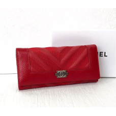 Жіночий шкіряний червоний гаманець (9357)