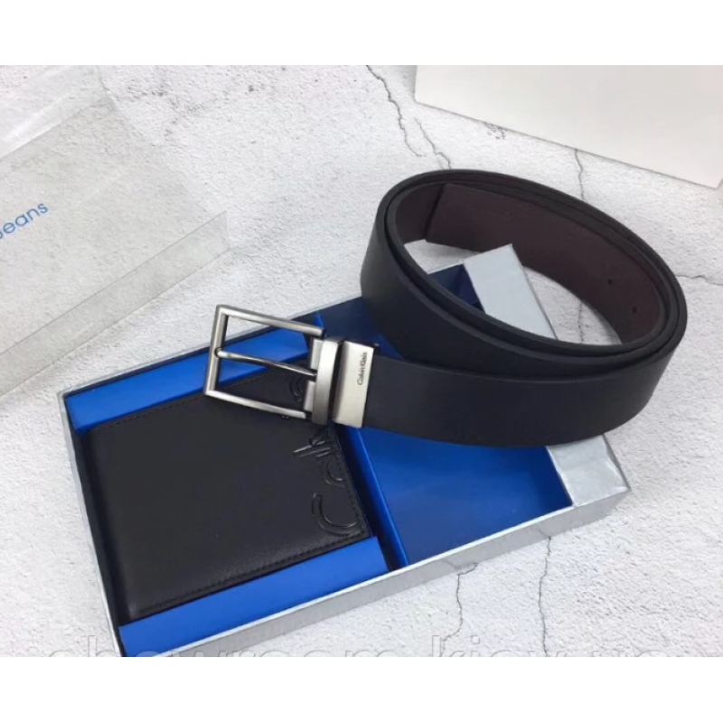 Чоловічий подарунковий набір ремінь і портмоне (457)