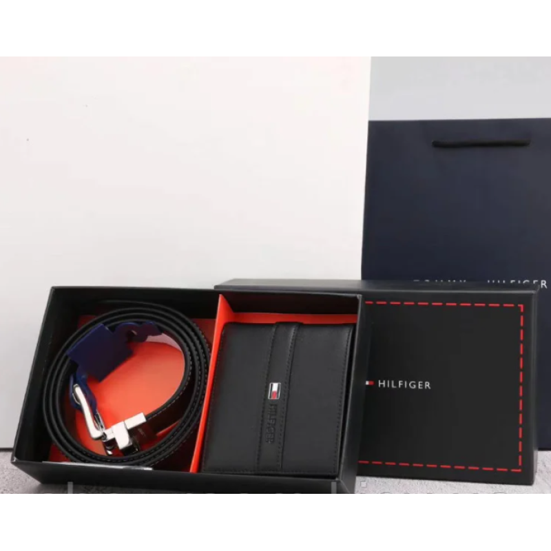 Чоловічий подарунковий набір ремінь і портмоне (059)