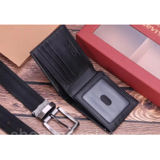 Чоловіче портмоне + ремінь в стилі Levis (513) подарунковий набір