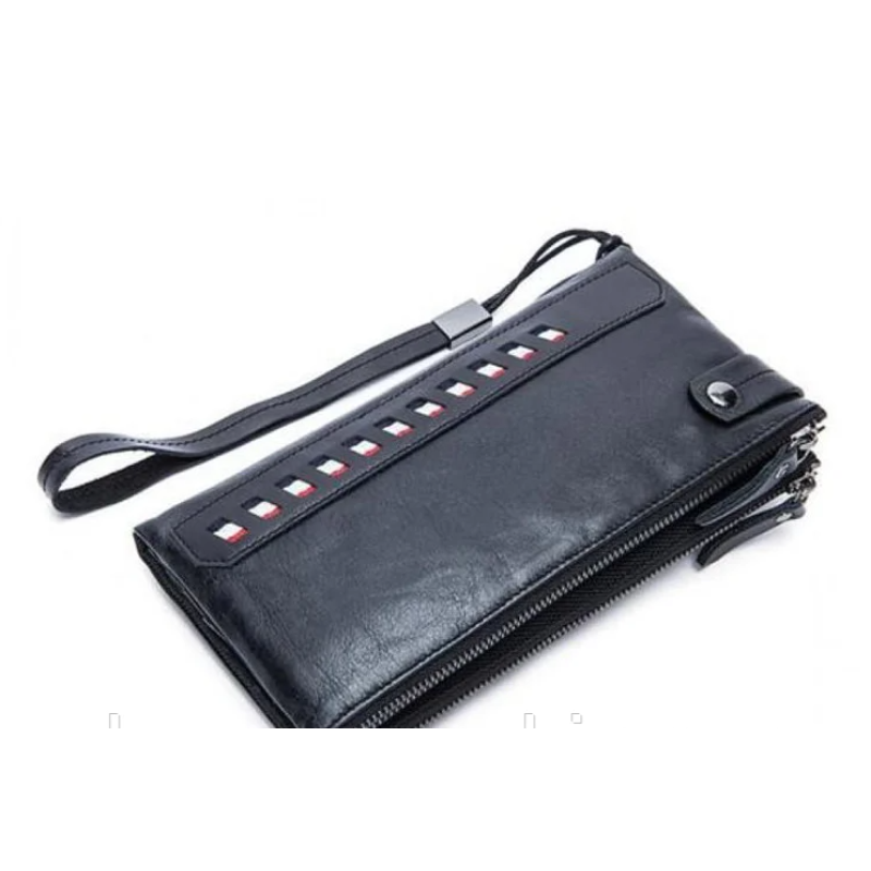 Чоловічий функціональний шкіряний клатч (91) leather black