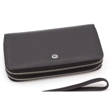 Клатч чоловічий шкіряний на два відділення (27) leather black