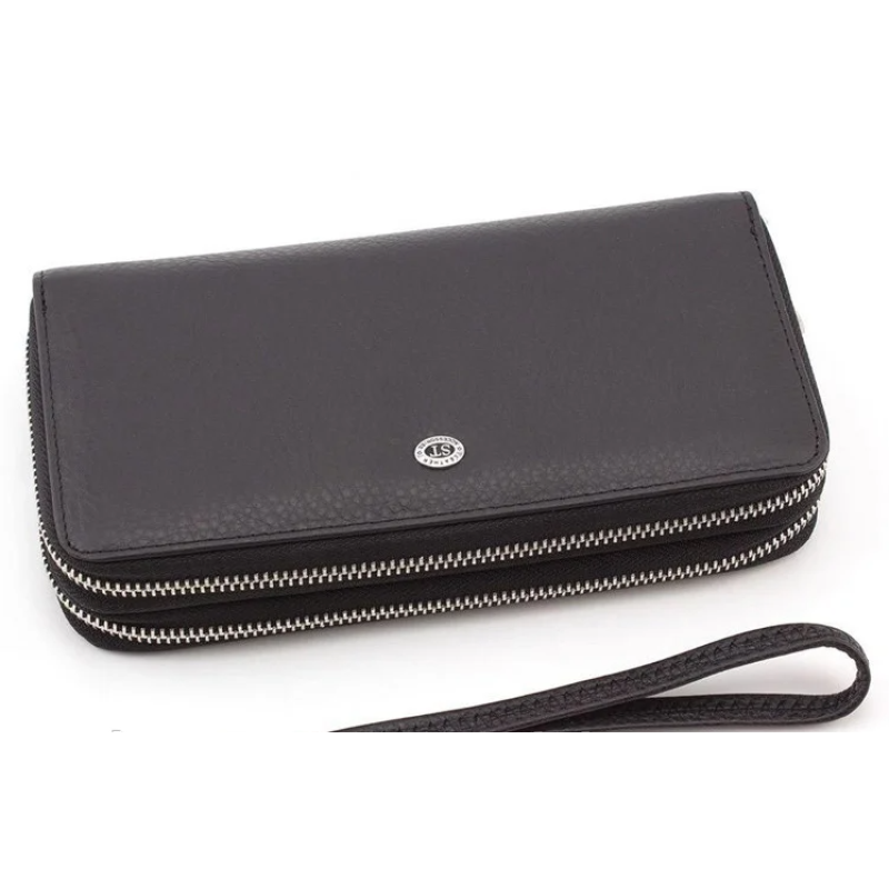 Клатч чоловічий шкіряний на два відділення (27) leather black