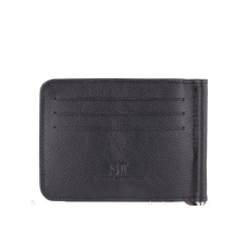 Недорогий шкіряний затискач для грошей (4511) black