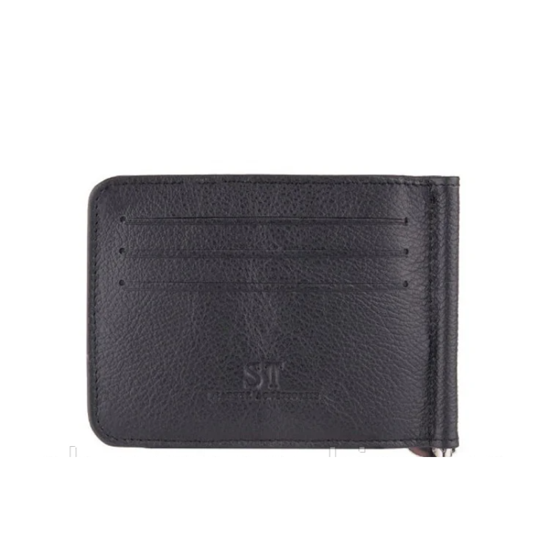 Недорогий шкіряний затискач для грошей (4511) black