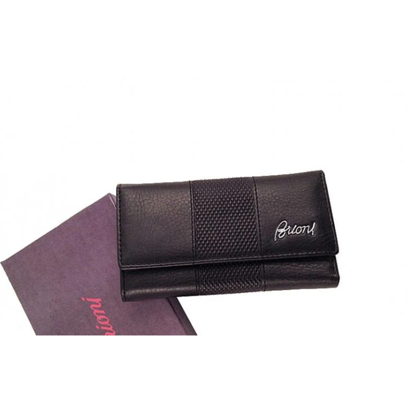 Шкіряна чоловіча ключниця-гаманець Brioni (91013) black