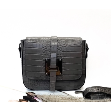 Невелика жіноча сумка на плече (254) шкіряна сіра